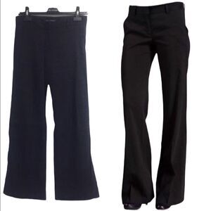 Theory Emery Crunch Linen Wide Leg Pants Black 0